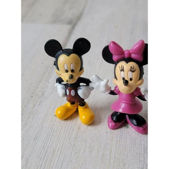 Couple Minnie Mouse Mickey set toy figure pink red - Picture 3 of 7